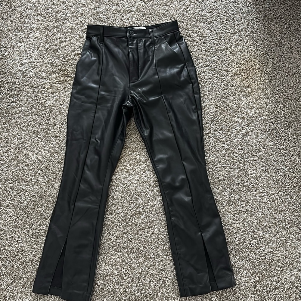 Abercrombie Leather Pants with Slits